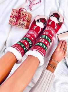 #trendy protišmykové vianočné ponožky s kožušinou