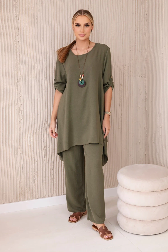 #TRENDY elegantná súprava blúzka+široké nohavice 1025A, KESI